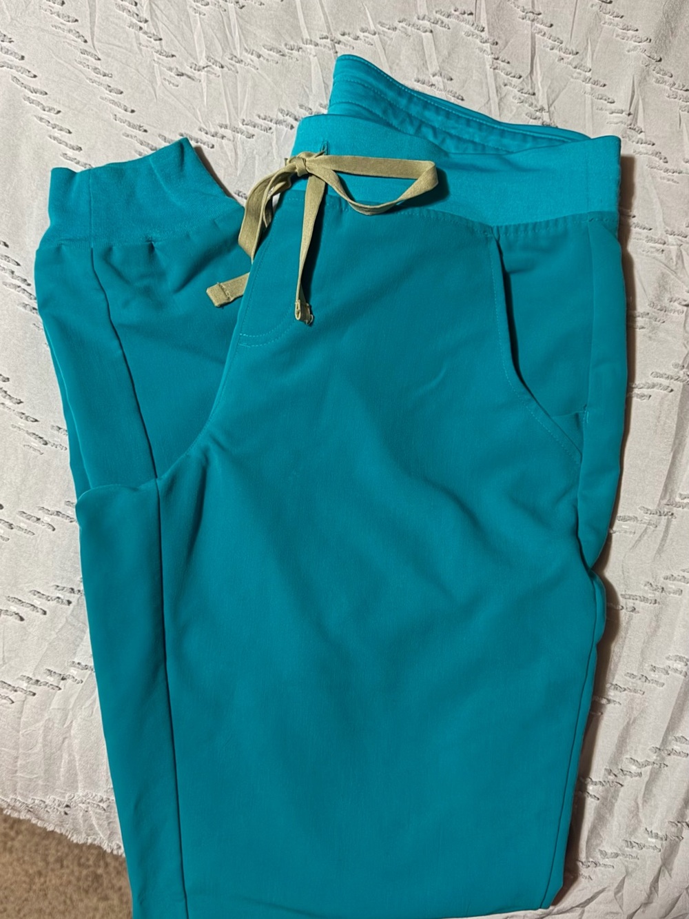Figs Women’s Teal Jogger Pants with Contrast Drawstring